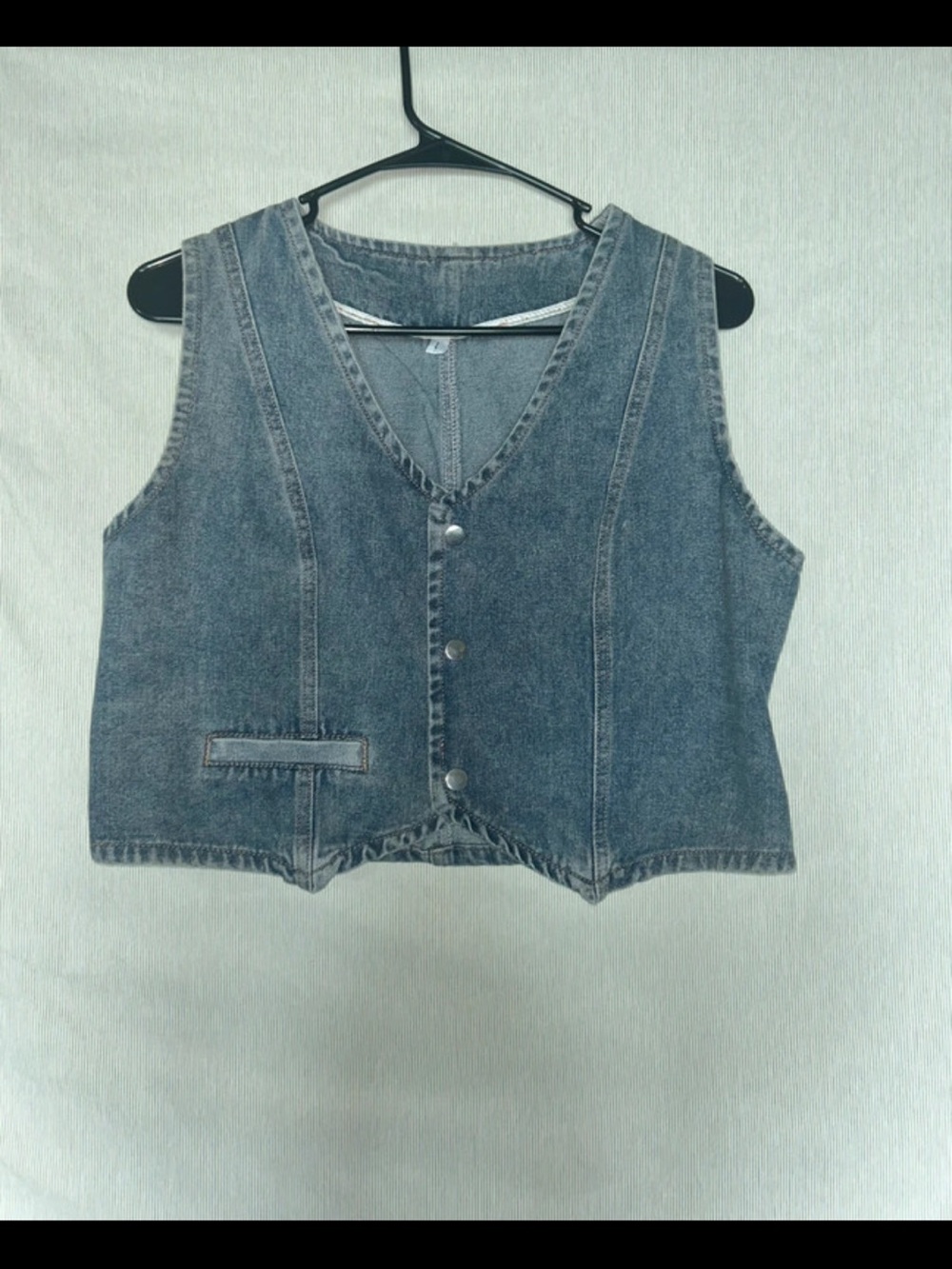 Women's Denim Vest in Faded Blue